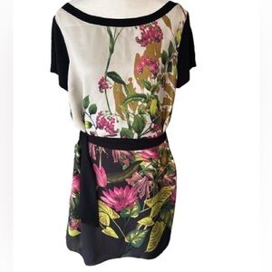 IRIS SETLAKWE Dress Size 12 Large Floral Black Pink Green Designer Boho